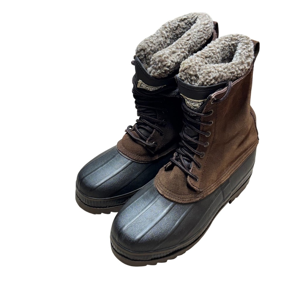 Rugged Outback Mens Brown Leather Thermolite Insulated Winter Duck Boots Size 11